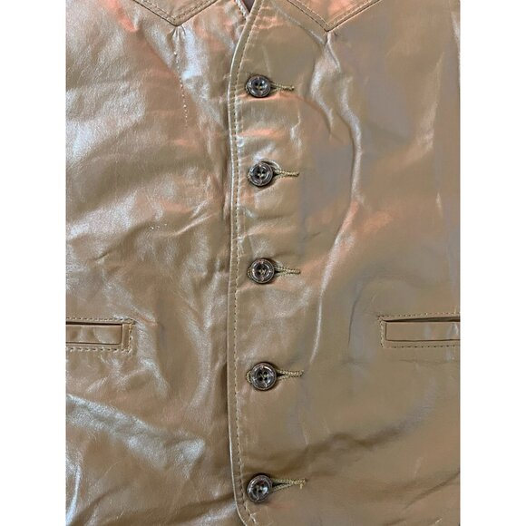 The Leather Shop Sears Mens Vest Brown 38 V Neck Classic Fit Pockets VINTAGE 70S - Picture 6 of 9